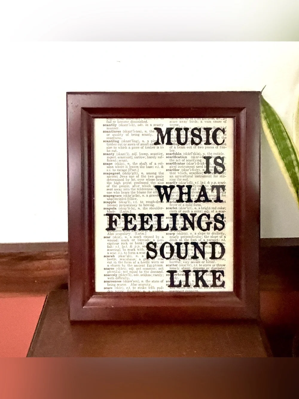 Music is What Feelings Sound Like Newpaper Canvas Art Print Wood Framed Wall Art